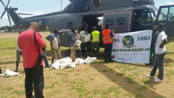 Military chopper helped in bringing relief food