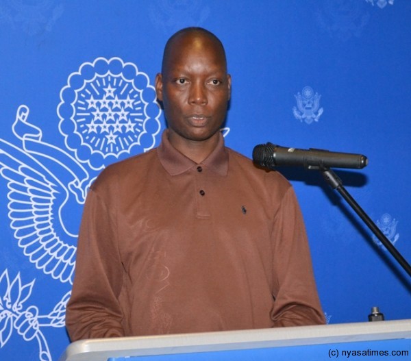 MISA Malawi vice Chairperson Thom Khanje delivering welcome remarks at the World Press Freedom Day Central Region Celebrations