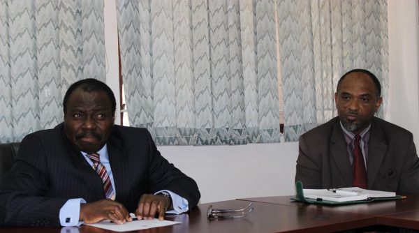 MITC Chief Executive Officer Clement Kumbemba and Director of Investment Promotion and Facilitation Joshua Thakomwa at the Malawi-China Business Forum Press briefing in LL-pic by Lisa Kadango Vintulla