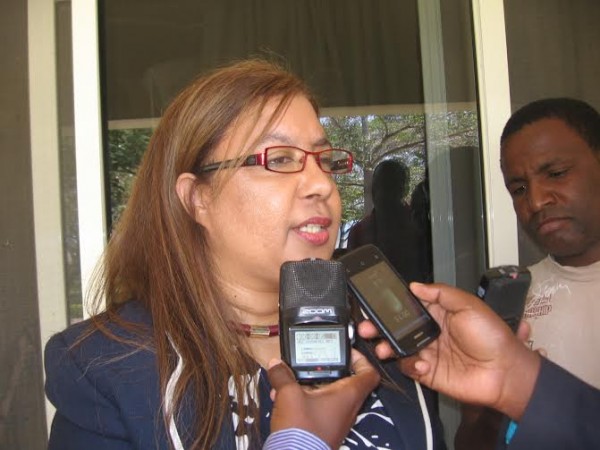 MacKenzie in a media interview. photo by Tiwonge Kumwenda