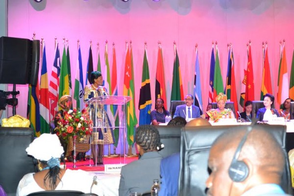 Madam Mutharika addresses her fellow Africa First Ladies during the HIV Advocacy event at the FOCAC summit. Pix Gospel Mwalwanda