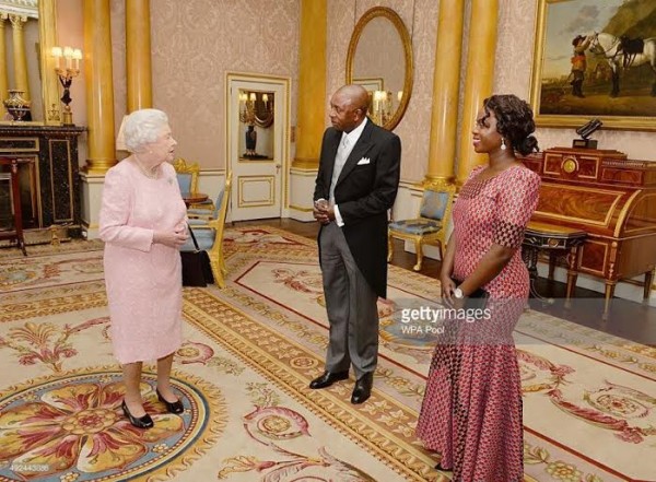 Malawi High Commissioner Kena Mphonda and his wife with The Queen of Great Britain