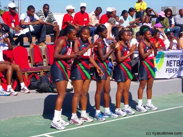 Malawi Queens players lining up for the game.....Photo Jeromy Kadewere