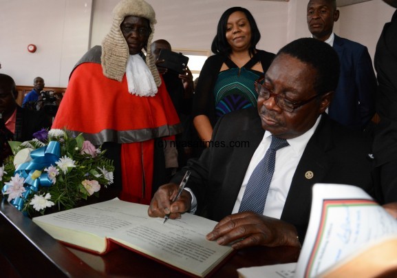 Ink a new chapter: President Peter Mutharika after being sworn-in