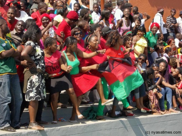 Malawian supporters cheering the Queens in style....Photo Jeromy Kadewere