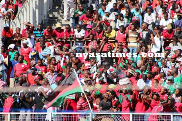 Malawians were very patriotric to support the Flames but left home dissapointed -..Photo By Jeromy Kadewere