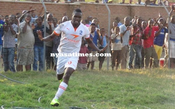Man of the moment Wadabwa celebrates another goal.- Photo by Jeromy Kadewere