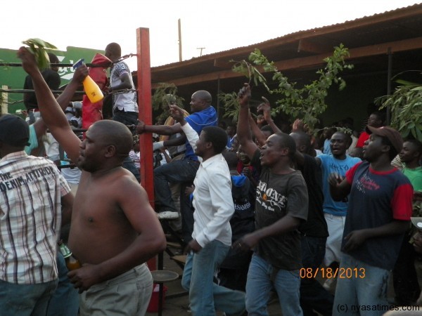 Masamba fans celebrate after the final bell, Pic Leonard Sharra, Nyasa Times