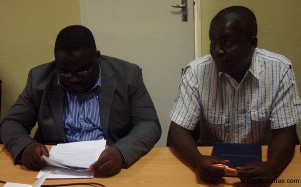 Matanda (left) and Naminga addresing reportters