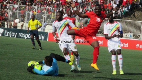 Flame and Malawi match action.-Photo by Jeromy Kadewere