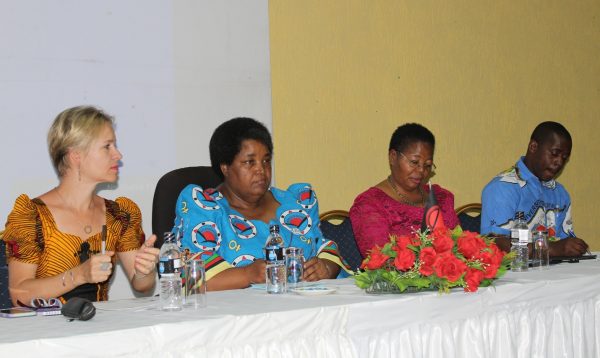 Minister of Gender Dr.Jean Kalilani(second from left) National women in peace building conference at Crossroads Hotel in Lilongwe on Friday.