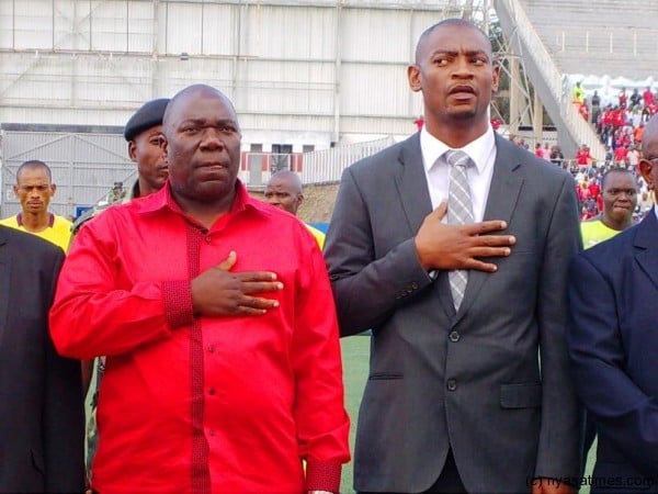 : Minister of Sports Enock Chihana and FAM President Walter Nyamilandu: There was misunderstanding....Photo Jeromy Kadewere