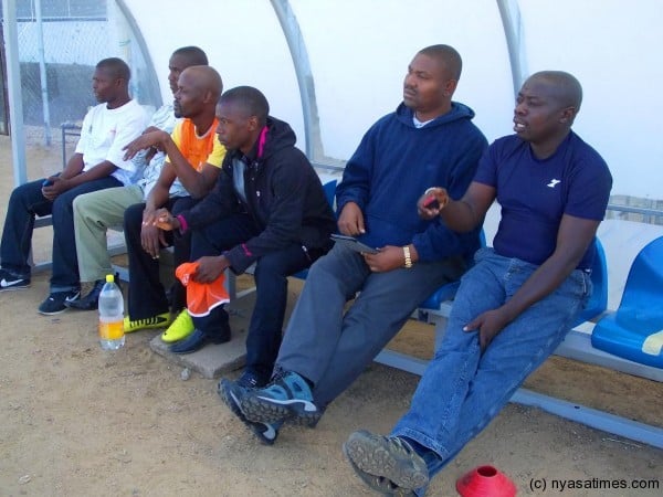 Tense moment at Blantyre United bench....Photo Jeromy Kadewere