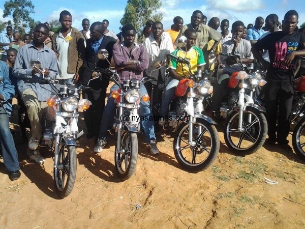 Motor bike taxi operators in Mzuzu