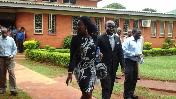 Mphwiyo and his wife after court.-photo by Mphatso Nkhoma, Nyasa Times