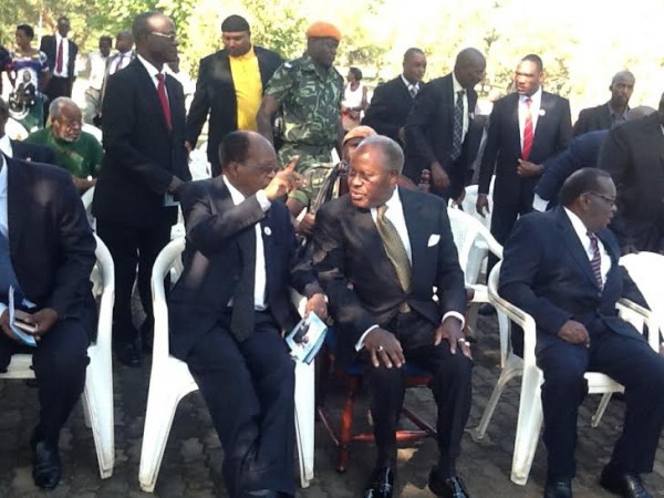 Muluzi and Tembo interact during the morning part of the commemorations at the mausauleum