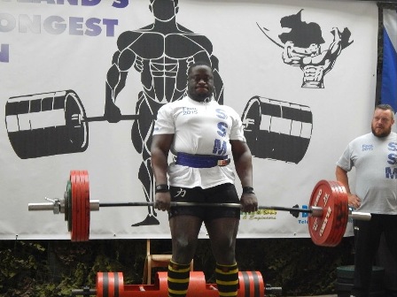 Muluzi takes his turn at the Scotlands Strongest Man Competition  - Pic. Courtesy of Muluzi