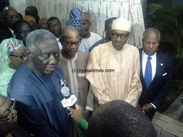 Muluzi with Buhari  (second from left) and Kuffor