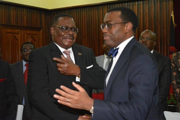 Mutharika and AfDB President when they met