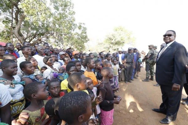 Mutharika having a word with the people