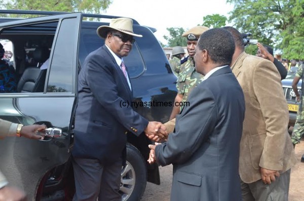 Mutharika on arrival in Mangochi