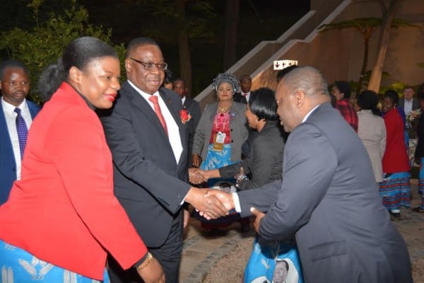 Mutharika on arrival in South Africa