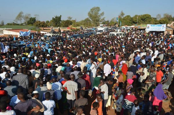 Early campaign: Mutharika on political whistle stop in Zomba