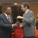 Mutharika receiving a gift from Flanders SG