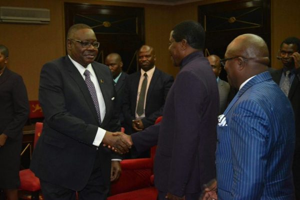 Mutharika welcoming Assemblies of God leadership