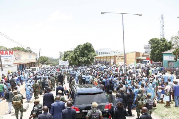 DPP supporters welcome Mutharika at the function