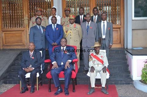 Mutharika with war veterans