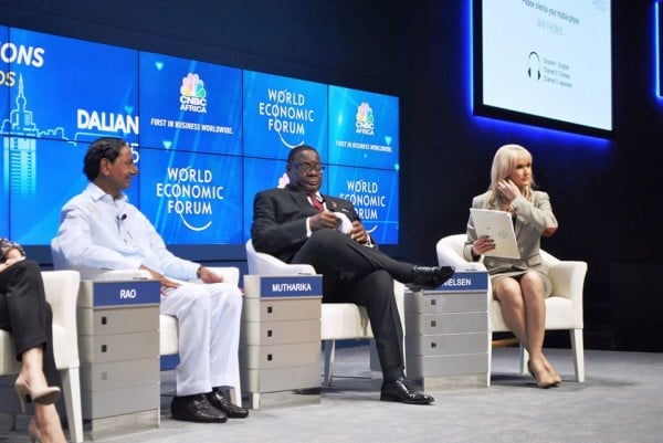 Mutharika speaking at the panel