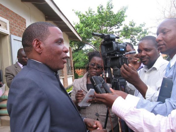Mwanamveka speaking to the media:  It has been a fruitful meeting.-Photo by Tiwonge Kumwenda, Nyasa Times