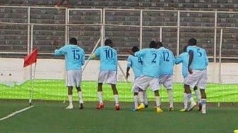 Mzuzu United players celebrating their goal .Photo Jeromy Kadewere
