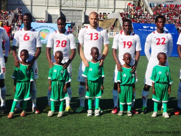 Namibia players before the match.....Photo By Jeromy Kadewere/Nyasa Times
