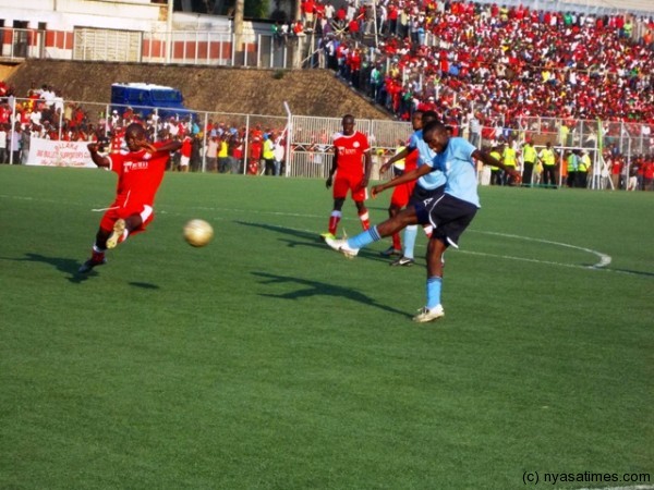 Ndaziona Chatsalira's long range that led into  the third goal....Photo Jeromy Kadewere