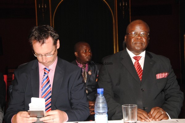 UK diplomat Nevin with new Malawi Justice Minister Fahan Assani at a meeting with President Banda