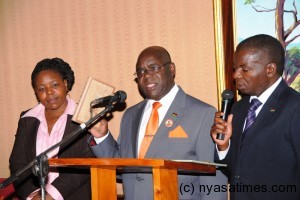 New Deputy Minister of Finance Dr Cornelius Thomson Mwalwanda taking Oath of Office and Allegiance