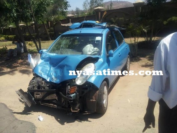 Nga Ntafu car which was involved in the crash