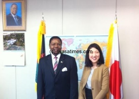 Ngwenya with Japanese liason officer in the ministry of foreign office, Ms Hirose