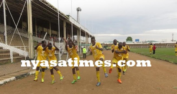 Njenjete celebrate their winning goal, Pic Alex Mwazalumo