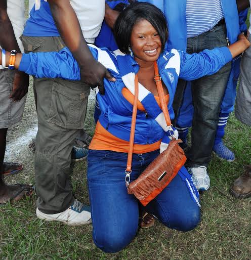 Nomads fan celebrates win -.Photo Jeromy Kadewere