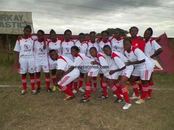 Ntopwa Super Queens pose for a group photo before the match