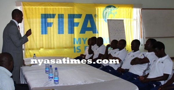 Nyamilandu addressing the coaches -Photo Jeromy Kadewere