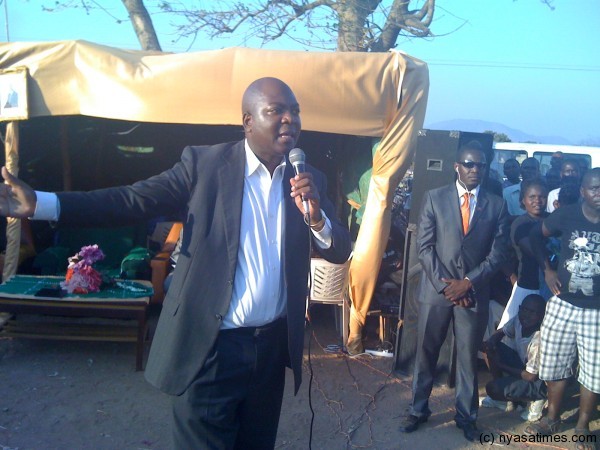 Nyondo addressing a rally in Chitipa
