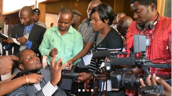 Lutepo addressing a news conference prior to his sentencing at the High Court in Zomba