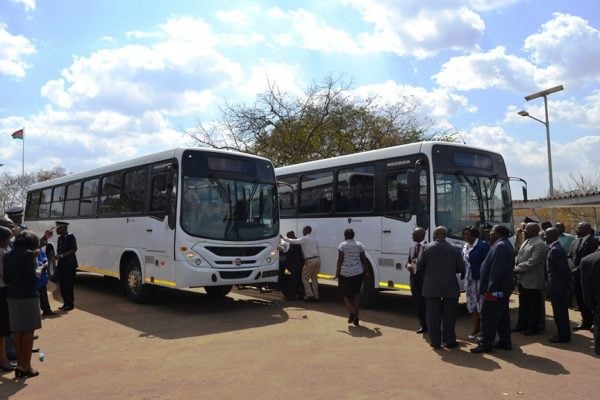 Officials from various institutions testify the handovers of Cashgate buses to LUANAR and MUST at Capital Hill, Lilongwe-(c) Abel Ikiloni, Mana