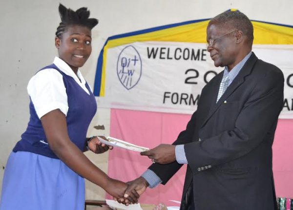 One fo the students receiving her testimonial - Pic Jeromy Kadewere