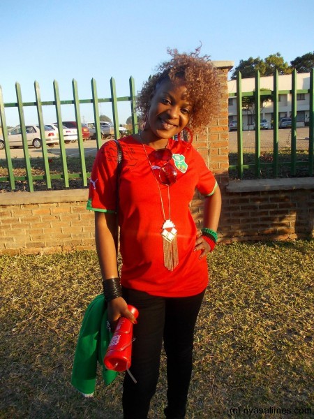 One of the Flames supporters Thoko Mandiza....Photo Jeromy Kadewere/Nyasa Times