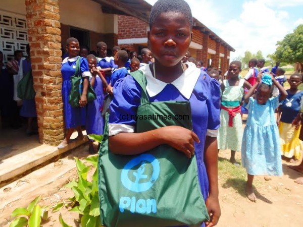 One of the girls who received the package from Plan.- Photo by Jeromy Kadewere